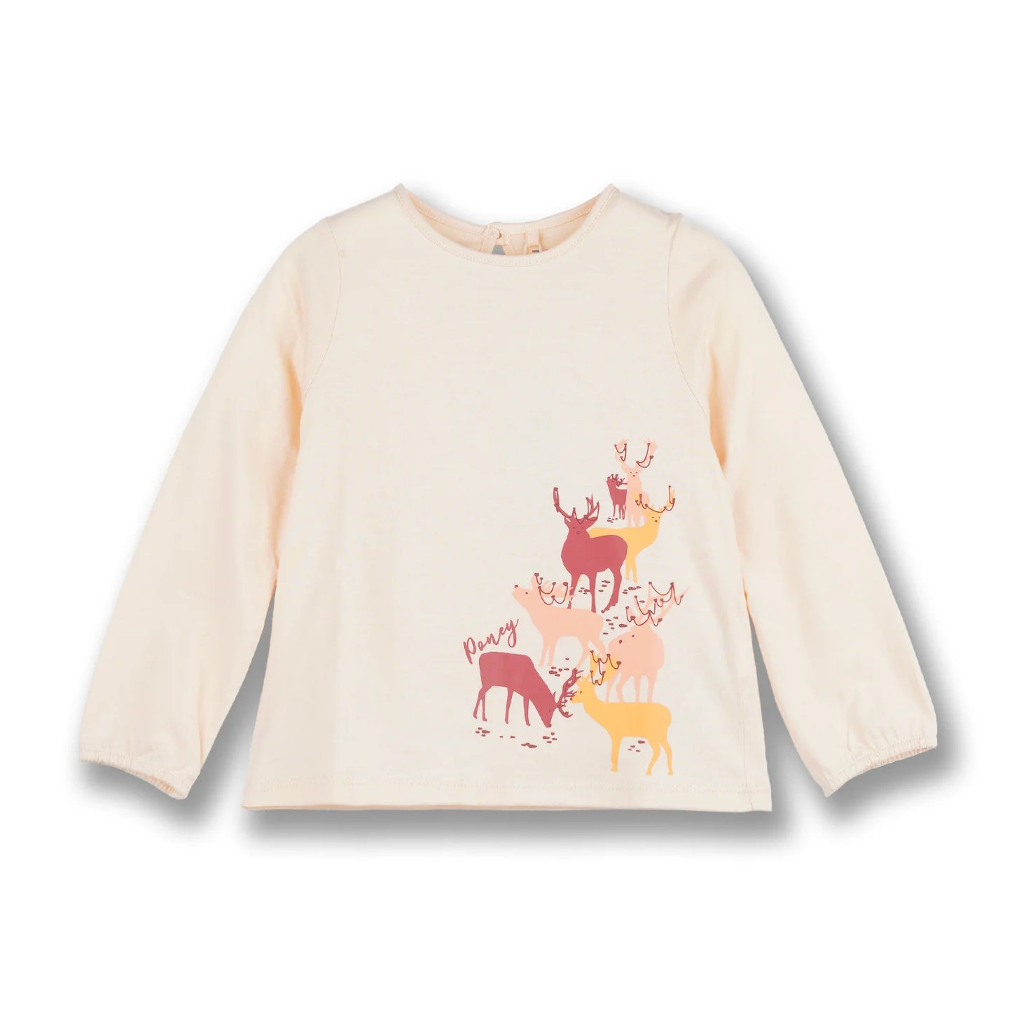 Poney Girls Cream Herd of Cheery Deer Long Sleeve Top