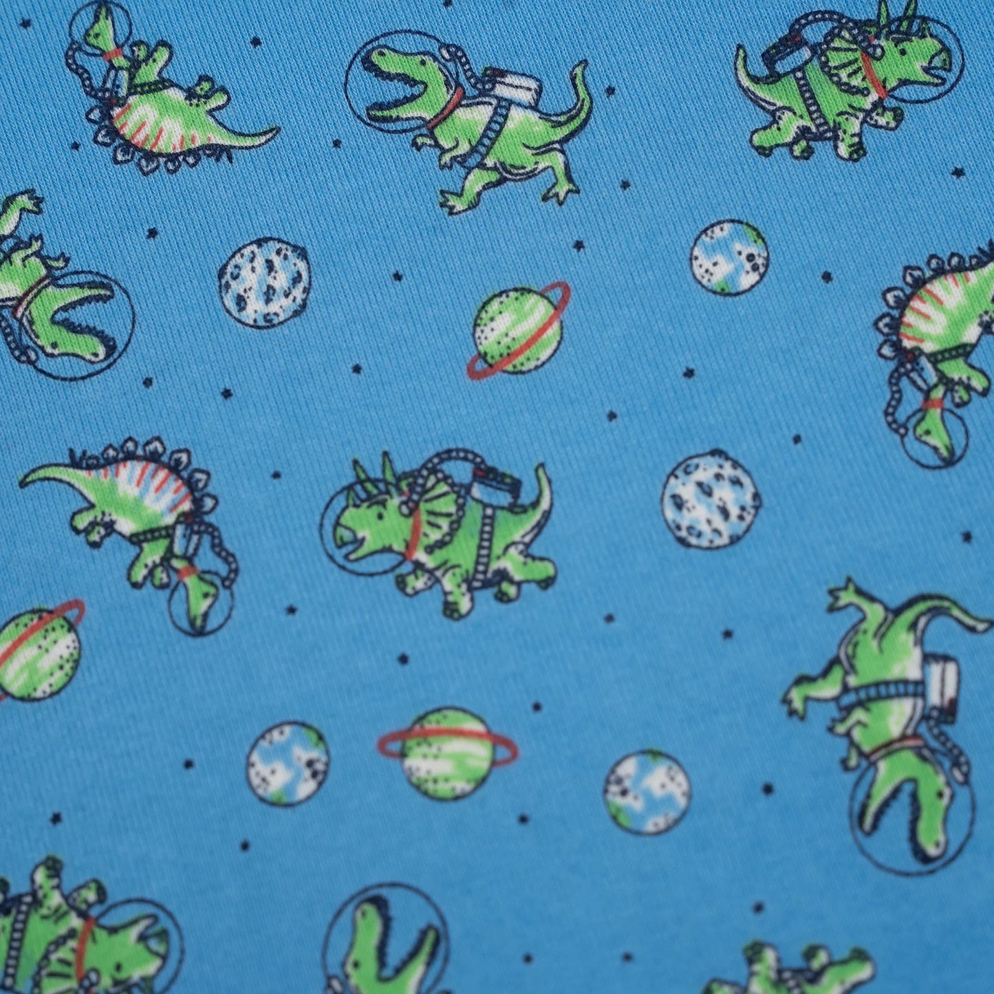 Poney Baby Boys Blue Dinosaur In Space Top & Bottom Set