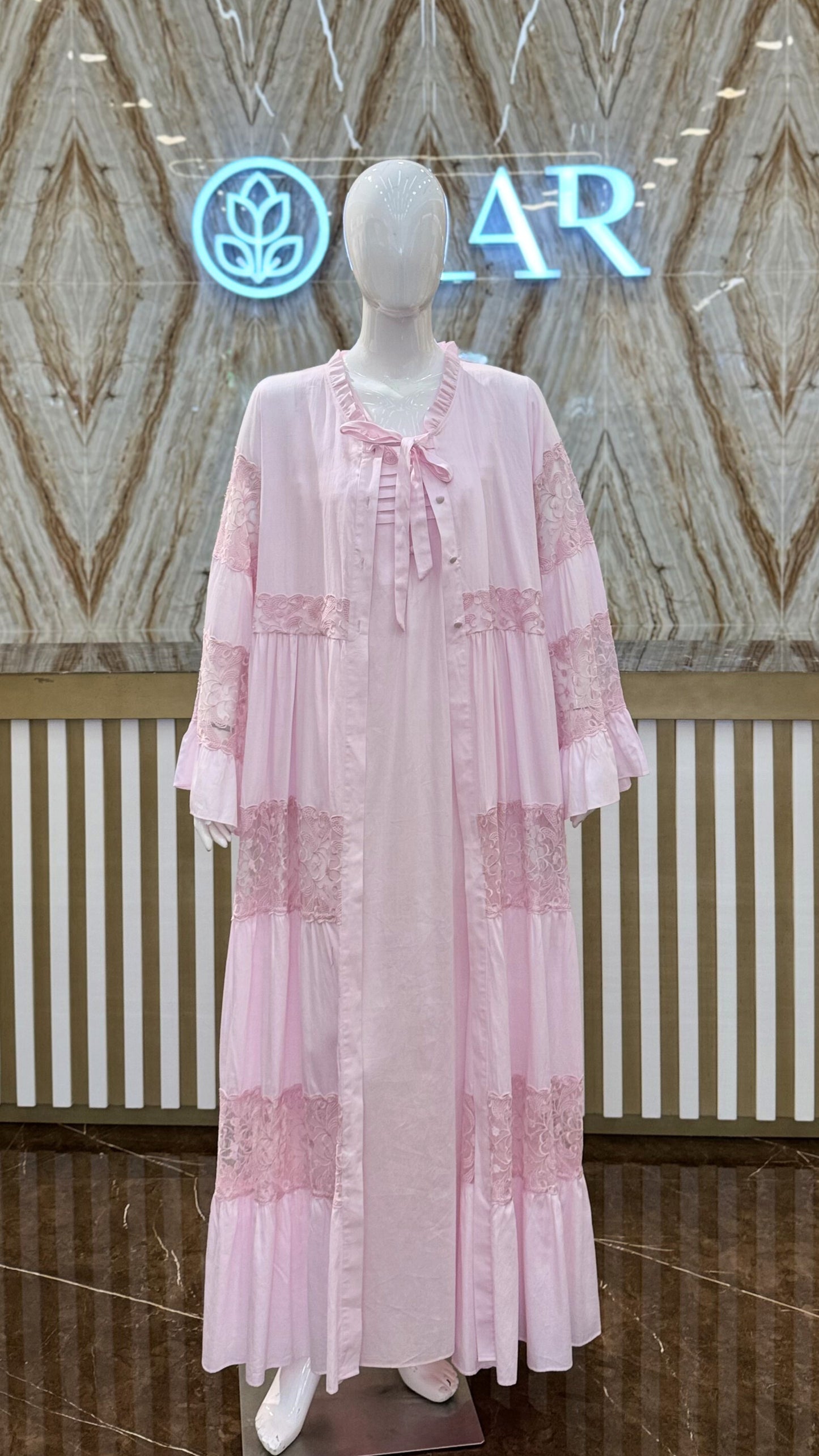 2PC. SET JALABIYA 38414 L.Pink
