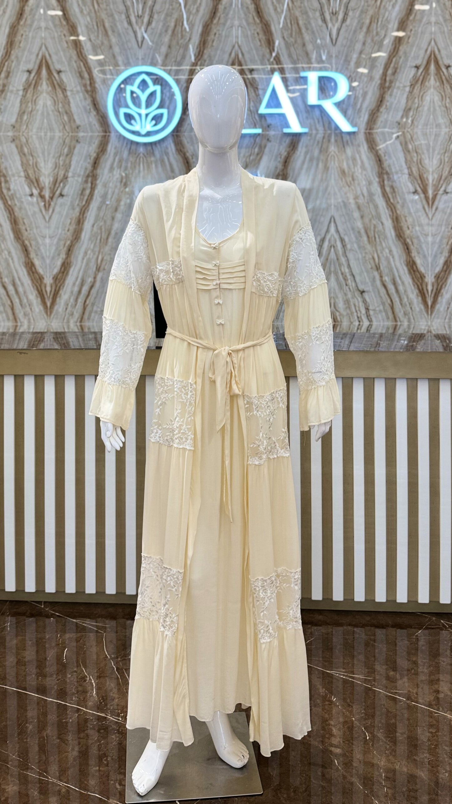 2PC. SET JALABIYA 24001 IVORY