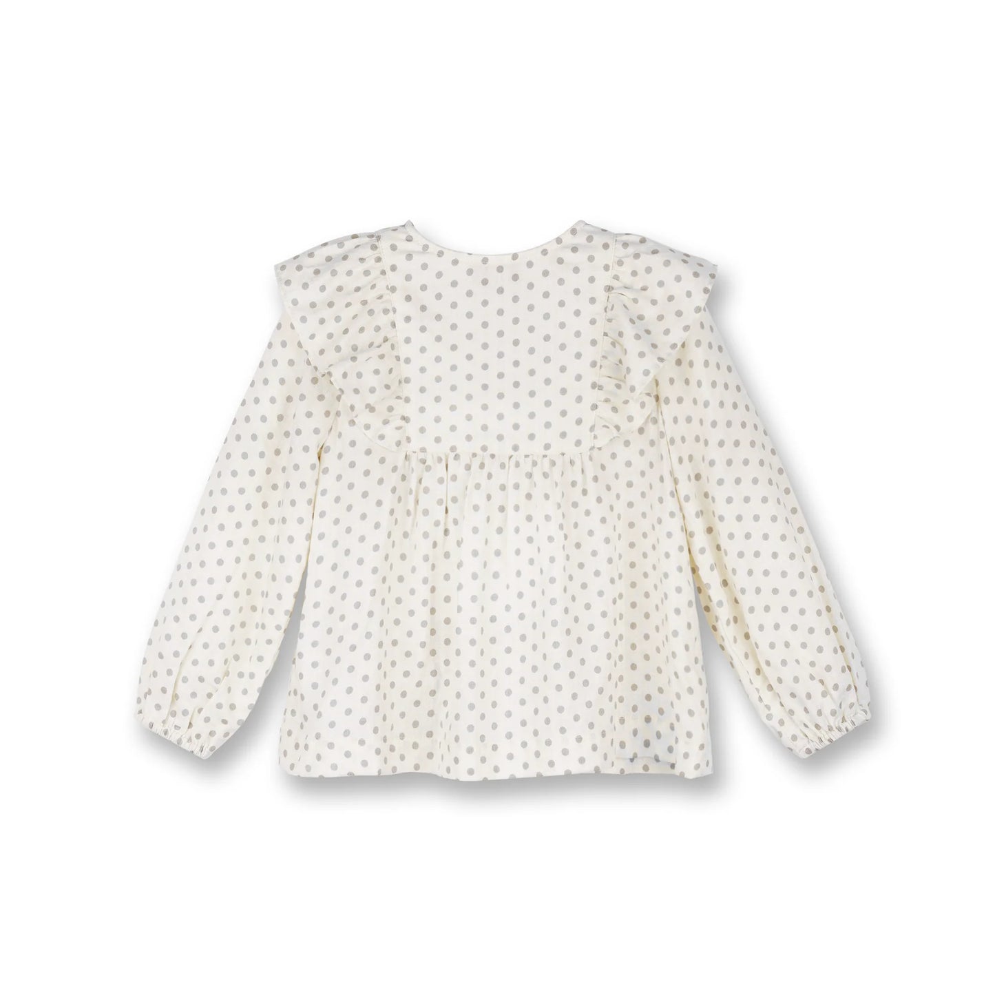 Poney Girls Cream Celebration Polka Dot Long Sleeve Blouse