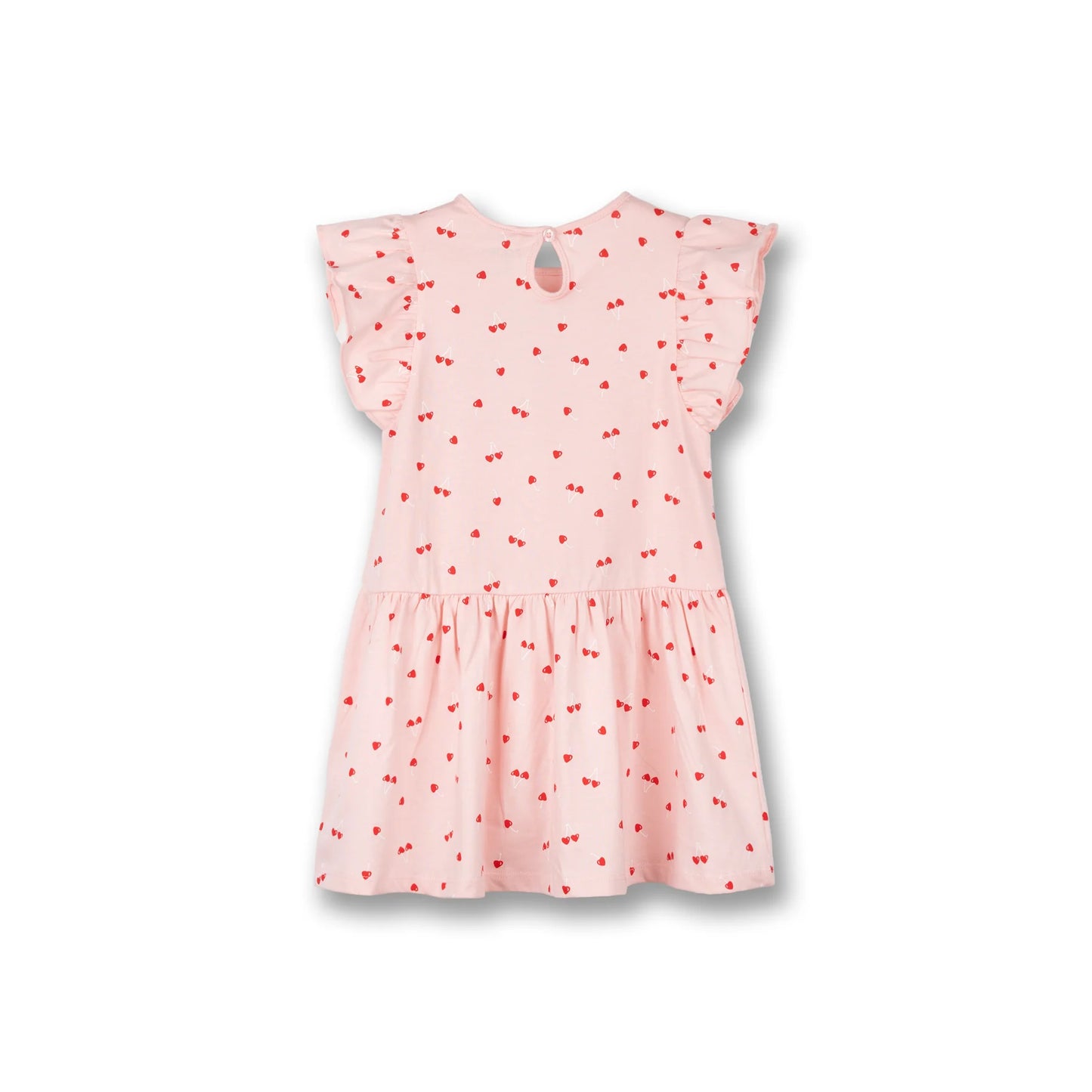 Poney Girls Red Cherries Ruffled Sleeve Dress