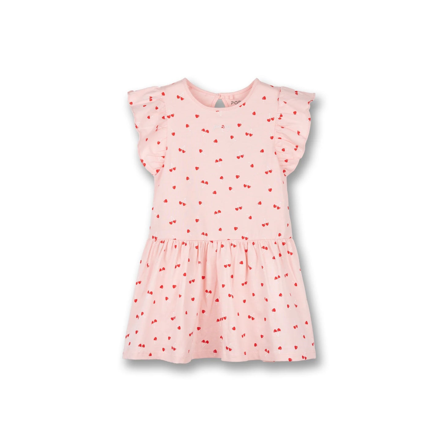 Poney Girls Red Cherries Ruffled Sleeve Dress