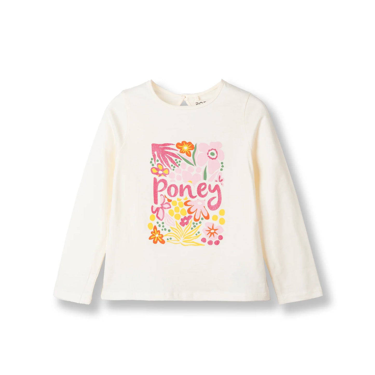 Poney Girls Cream Poney's Garden Long Sleeve Tee