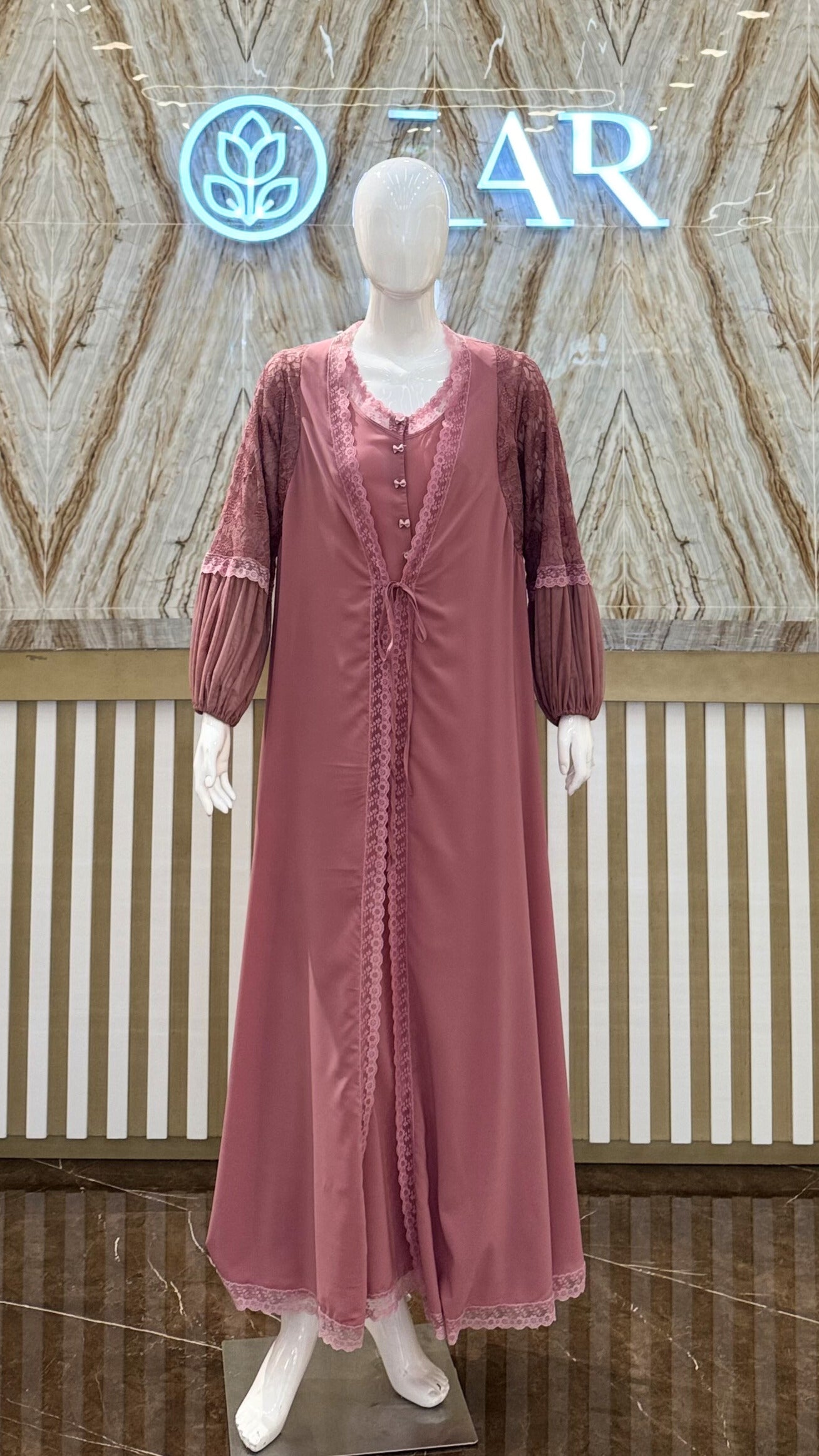 2PC. SET JALABIYA 42333 Dark Rose