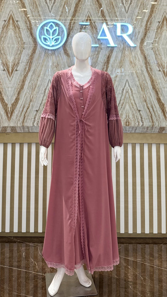 2PC. SET JALABIYA 42333 Dark Rose